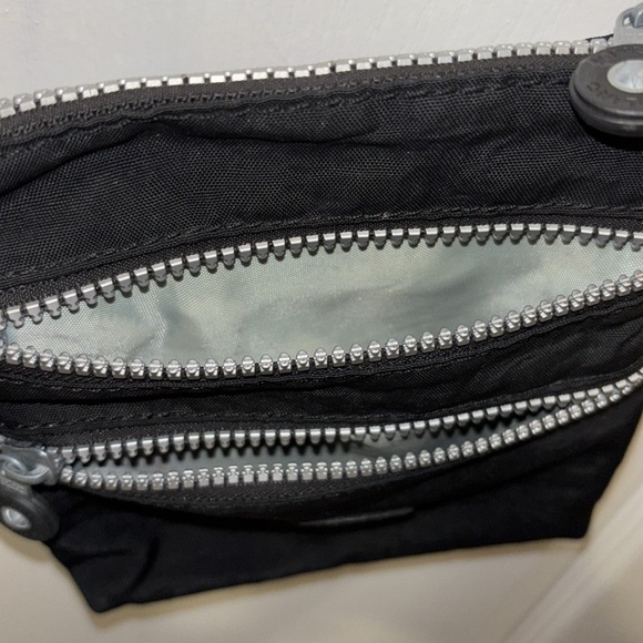 KIPLING BRAND KEIKO STYLE MINI BLACK NYLON DOUBLE ZIPPER CROSSBODY WITH STRAP - Picture 6 of 11